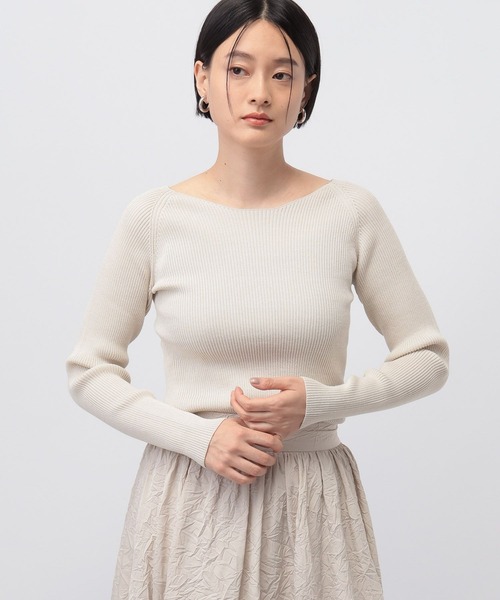 ニット セーター 2WAYボートネックプルオーバー_長袖 レディース A part by ニット セーター 2WAYボートネックプルオーバー_長袖