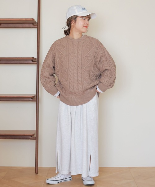 カーディガン 「my fit CLIP/saito企画」着丈選べるケーブルカーディガン レディース studio CLIP カーディガン 「my fit CLIP/saito企画」着丈選べる