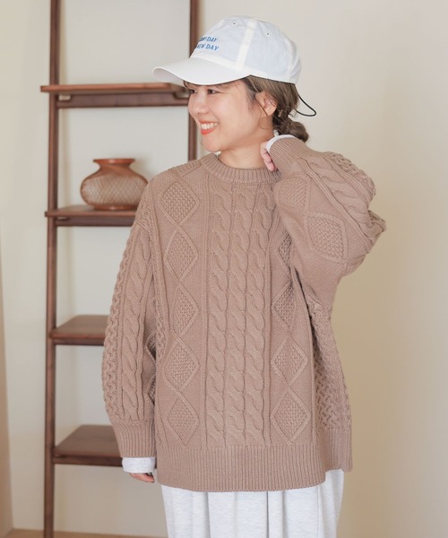 カーディガン 「my fit CLIP/saito企画」着丈選べるケーブルカーディガン レディース studio CLIP カーディガン 「my fit CLIP/saito企画」着丈選べる