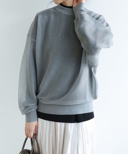 ニット セーター ラメシアーニットプルオーバー レディース BAYFLOW ニット セーター ラメシアーニットプルオーバー
