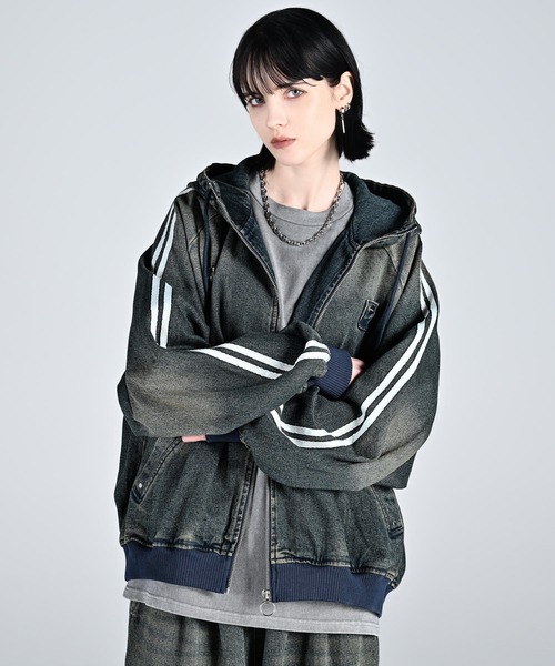 ADRER ブルゾン アウター line sleeve track zip parker jacket