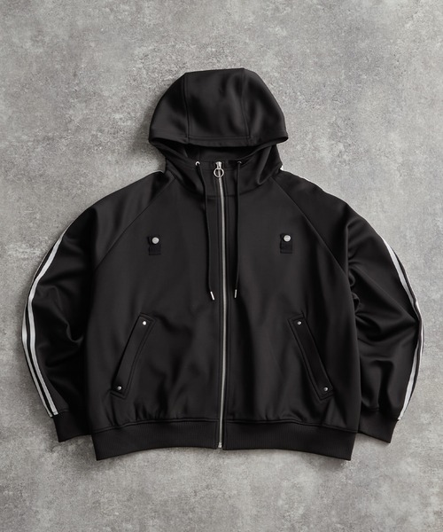 ADRER フルジップパーカー ブラック XSサイズ アドラー ADRER ブルゾン アウター line sleeve track zip parker jacket