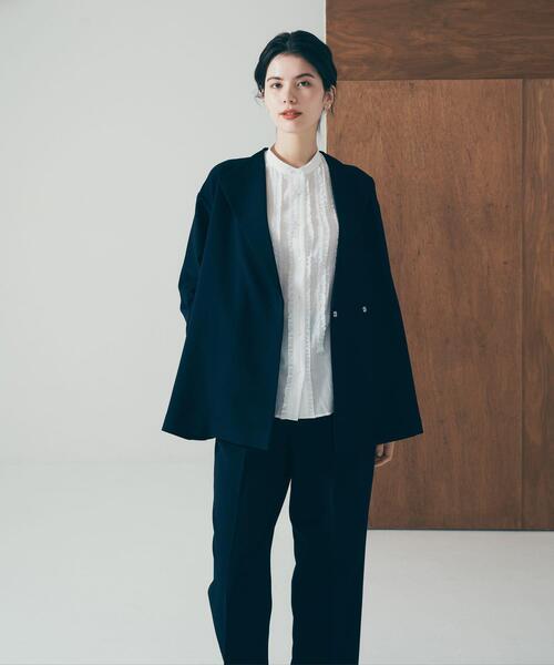 Haru アーバンリサーチドアーズ　ダブルクロスショートガウン　黒 URBAN RESEARCH DOORS（アーバンリサーチドアーズ） コート アウター