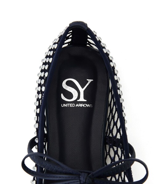 ビジューフラットシューズ　SY UNITED ARROWSグレアネットバレエ SY UNITED ARROWS バレエシューズ パンプス 「SY」グレアネット