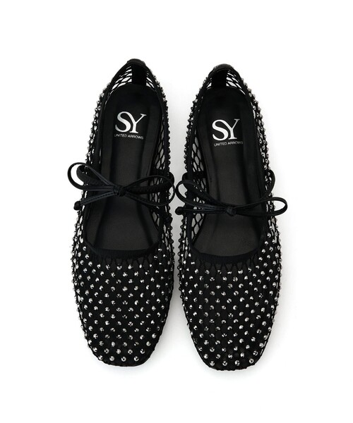   Gallyne フラット バレエ シューズ ロゴ SY UNITED ARROWS バレエシューズ パンプス 「SY」スクエア