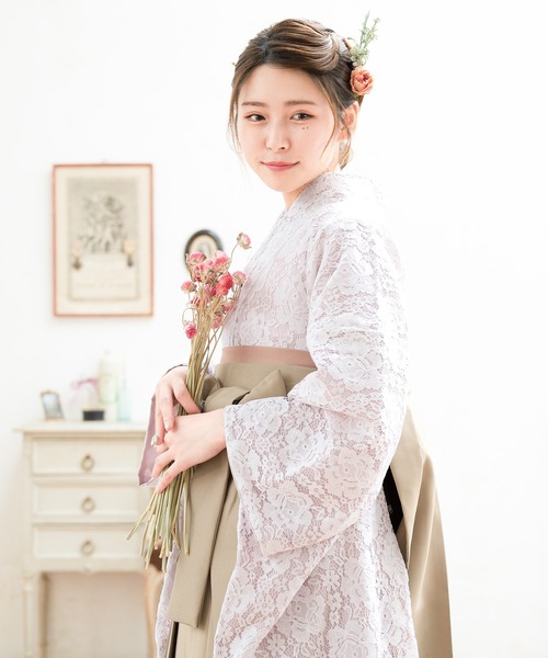 着物 卒業式 優美なレースを纏って。レディース袴4点セット（着物・襦袢・下帯・袴） レディース_4