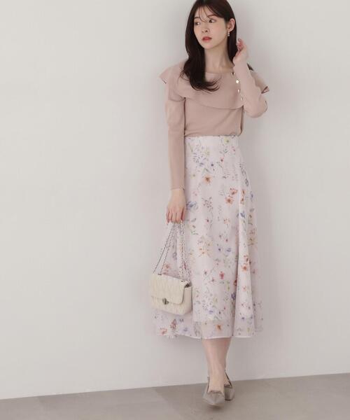 関税送料込★PRADA 牡丹プリントスカート PROPORTION BODY DRESSING スカート ボタニカルフレアープリント