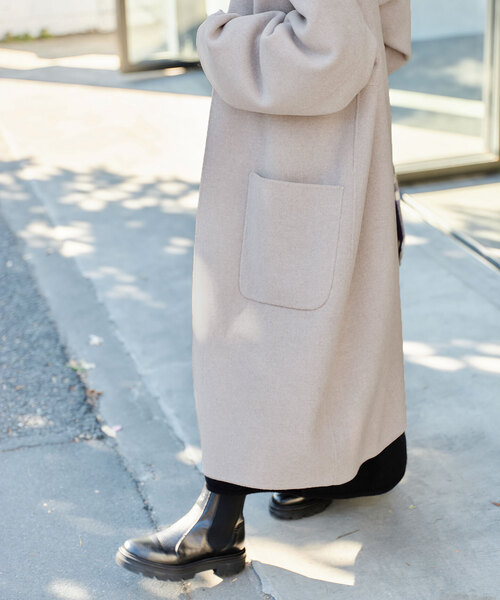 IENA（イエナ） ノーカラーコート 36 グレー レディース : ZOZOTOWN