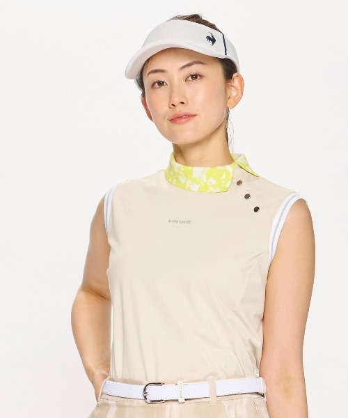 tシャツ 「RIJOUME」スリーブレスシャツ リーフ柄 レディース le coq sportif GOLF tシャツ 「RIJOUME」スリーブレスシャツ