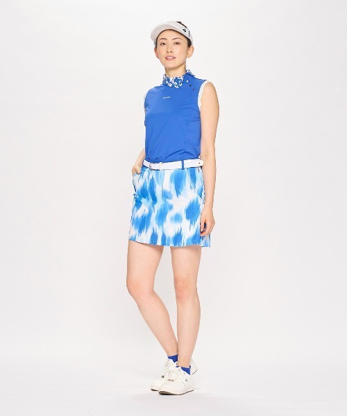 tシャツ 「RIJOUME」スリーブレスシャツ リーフ柄 レディース le coq sportif GOLF tシャツ 「RIJOUME」スリーブレスシャツ
