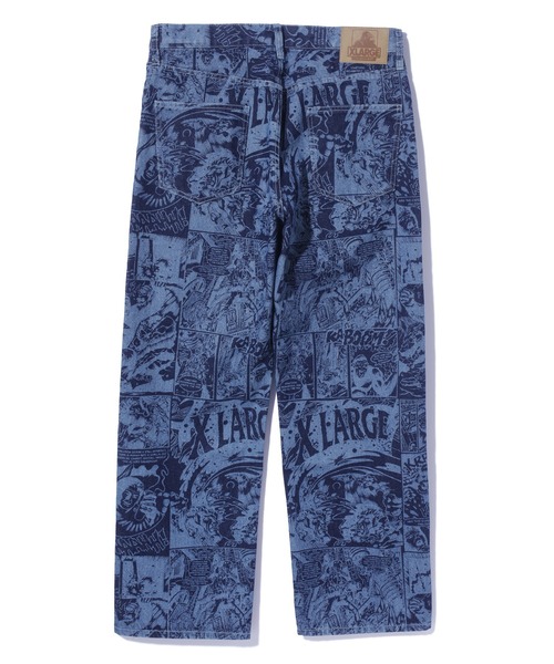 XLARGE コミック総柄 デニムパンツ インパクト抜群 コーデの主役 XLARGE ジーンズ COMIC DENIM PANTS メンズ レディース