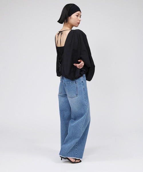BABYLONE ブラウス シャツ シルクローンギャザーブラウス