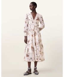 ALLSAINTS（オールセインツ） ワンピース ZORA FLORAL RUFFLE MIDI