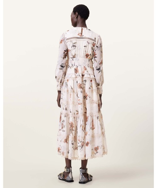 ALLSAINTS（オールセインツ） ワンピース ZORA FLORAL RUFFLE MIDI