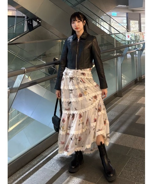 ALLSAINTS（オールセインツ） ワンピース ZORA FLORAL RUFFLE MIDI