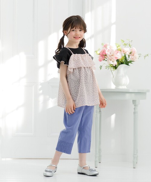 tシャツ 「150-160cm」ドットキャミ＋TシャツSET キッズ 子供服 女の子