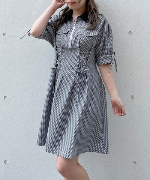 S.A　TUQワンピ　0 SLY | FRONT ZIP BACK OPEN ショートワンピース (ワンピース
