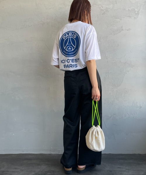 【現地購入】Paris Saint-German 背面大ロゴシャツ tシャツ 「Paris Saint-Germain」カレッジロゴ刺しゅう Tシャツ