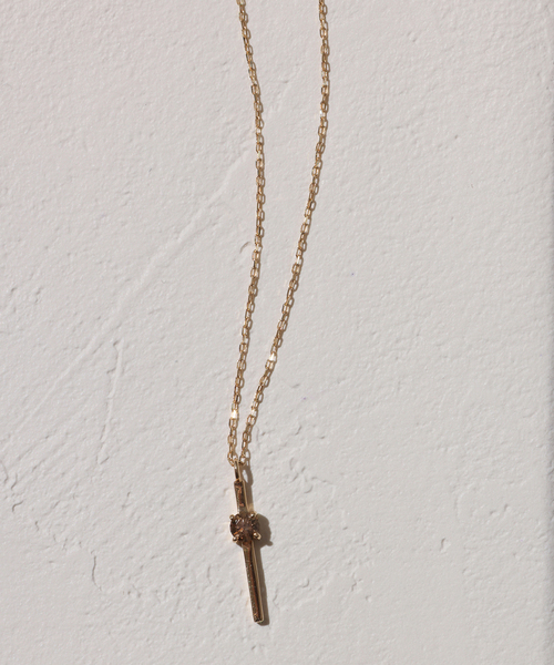 Lilas ネックレス ブラウンH＆Cダイヤバー50cmネックレス K10