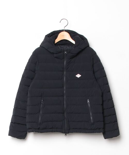 ダントン M ミドルダウンジャケット ロゴ ブラック 黒 レディース