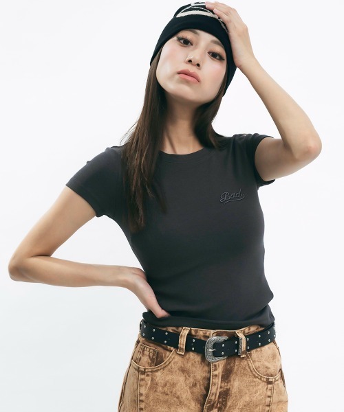 tシャツ One point logo cropped top / ワンポイントロゴクロップド丈トップス レディース