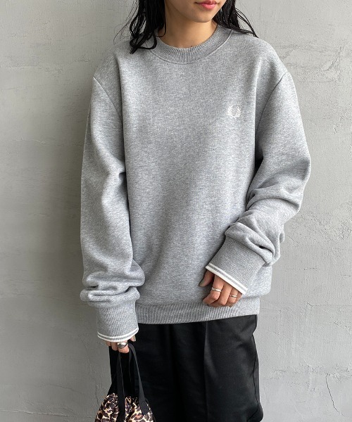 「FRED PERRY」 スウェットカットソー M グレー レディース