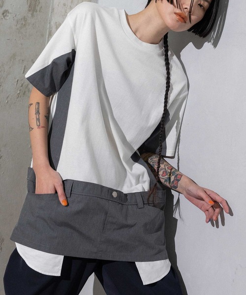 マルシャルテル　tシャツ Tシャツ レイヤードデザイントップス レディース MARECHAL TERRE tシャツ レイヤードデザイントップス レディース