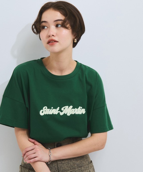 VICKY（ビッキー） tシャツ 半袖 さがら刺繍ロゴTシャツ「洗濯機で