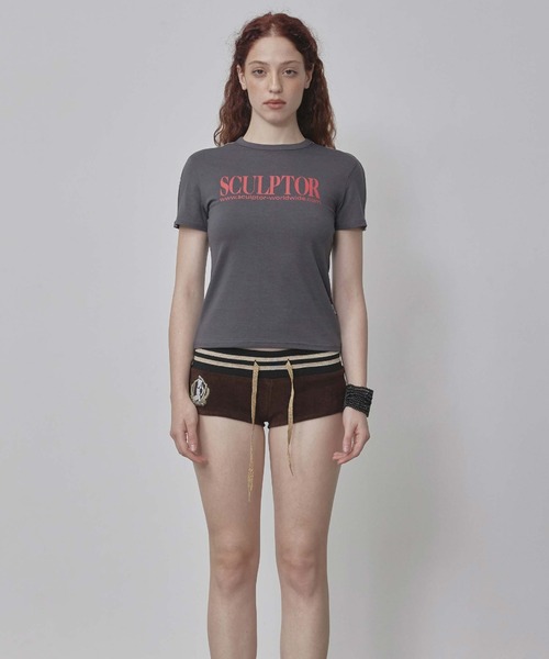 tシャツ Classic Logo Piping Crop Top レディース