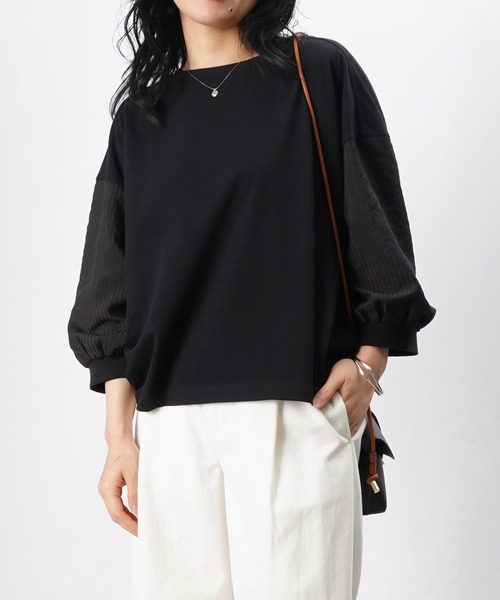 tシャツ LC/LLL シアーストライプブロッキングカットソー レディース LADY LUCK LUCA tシャツ LC/LLL シアーストライプブロッキング