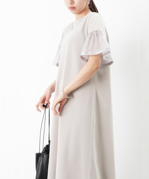 LUCA/LADY LUCK LUCA袖フリルテープワンピース　黒 LADY LUCK LUCA ワンピース LC/LLL 袖フリルテープワンピース
