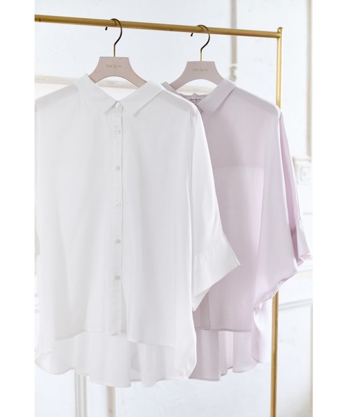 Her lip to - Linen-Blend Multi Sheer Shirt★her lip to Her lip to - herlipto Linen-Blend Multi Sheer Shirt の通販