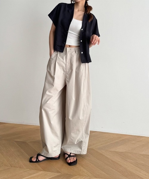 CANAL JEAN パンツ El mar コットンタックワイドパンツ