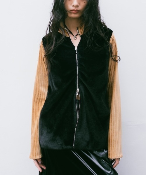 最終値下げ sahara Fluffy Layered Zip Top ブラック sahara Fur Docking Zip Top レディース : ZOZOTOWN Yahoo!店