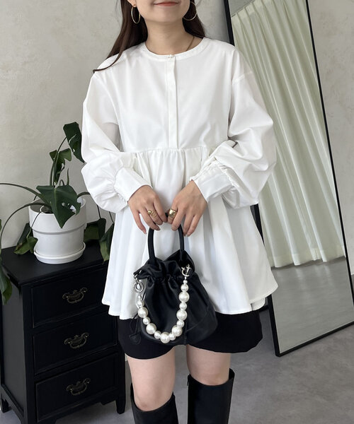 「prose verse」 長袖チュニック MEDIUM オフホワイト レディース