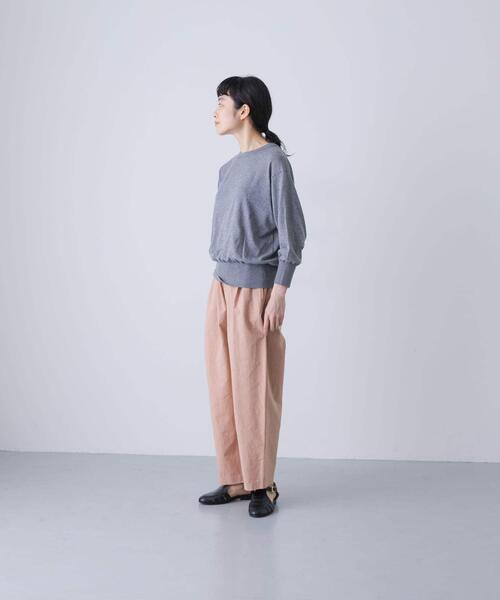 かぐれ セーター かぐれ ニット セーター コットンエアリー7分袖プルオーバー