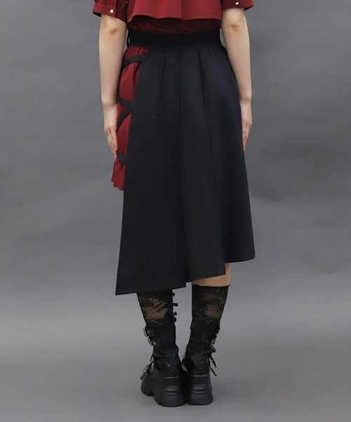 axes femme POETIQUE スカート クロスベルト麻雀牌刺繍スカート