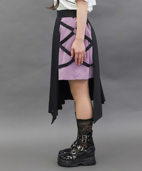 axes femme POETIQUE スカート クロスベルト麻雀牌刺繍スカート