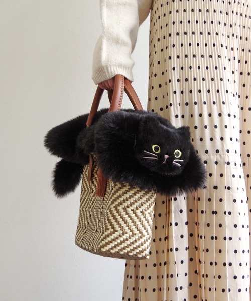トートバッグ WOVEN (ウーヴン) / エコファー ねこフラップカバー