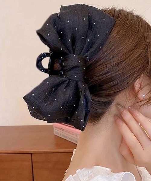 VIBGYOR ヘアクリップ 「IZU」 大きめリボン レディース 髪留め ヘア