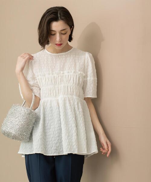 「OPAQUE.CLIP」 半袖チュニック 38 ホワイト レディース_画像4