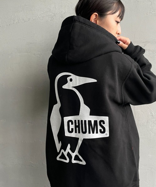 CHUMSチャムスパーカー　ブラック　Ｌsize 裏起毛　バックプリント CHUMS（チャムス） トレーナー スウェット 「WEB限定」「CHUMS