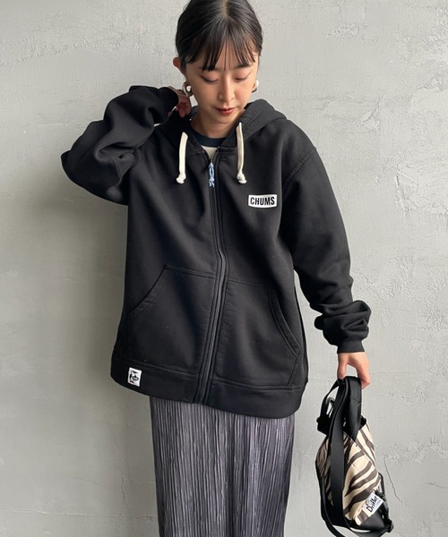 CHUMSチャムスパーカー　ブラック　Ｌsize 裏起毛　バックプリント CHUMS（チャムス） トレーナー スウェット 「WEB限定」「CHUMS