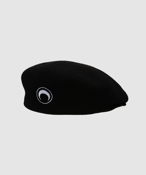 MARINE SERRE FELTED WOOL BERET 黒 ベレー帽 MARINE SERRE（マリーンセル） 帽子 ベレー帽 FELTED WOOL BERET