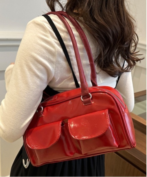 ピカード 2way リュック ワンショルダー レザー バッグ 赤 WEGO（ウィゴー） ショルダーバッグ バッグ WEGO/マルチポケットワン