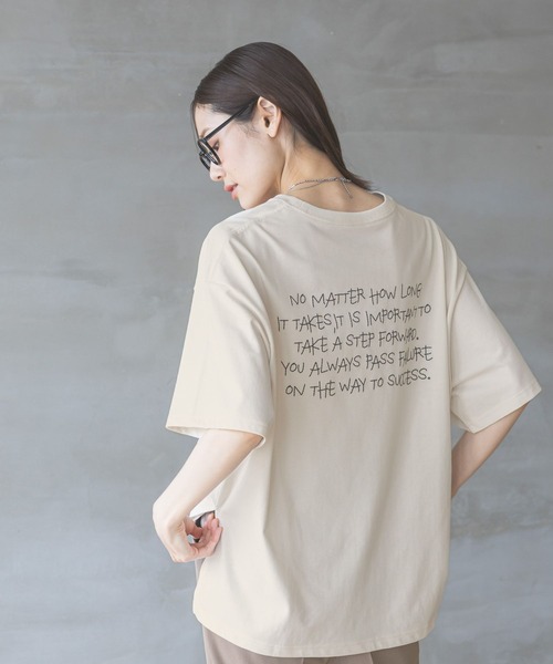 GLOBAL WORK（グローバルワーク） 半袖Tシャツ LONG ライトベージュ 