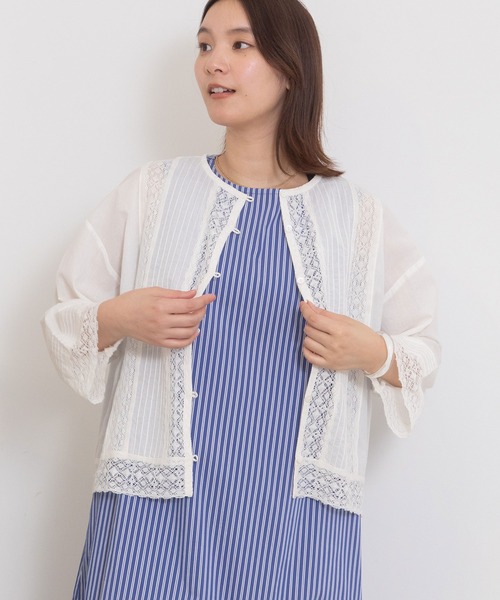 「POU DOU DOU」 7分袖ブラウス 3 ライトブルー レディース_画像3