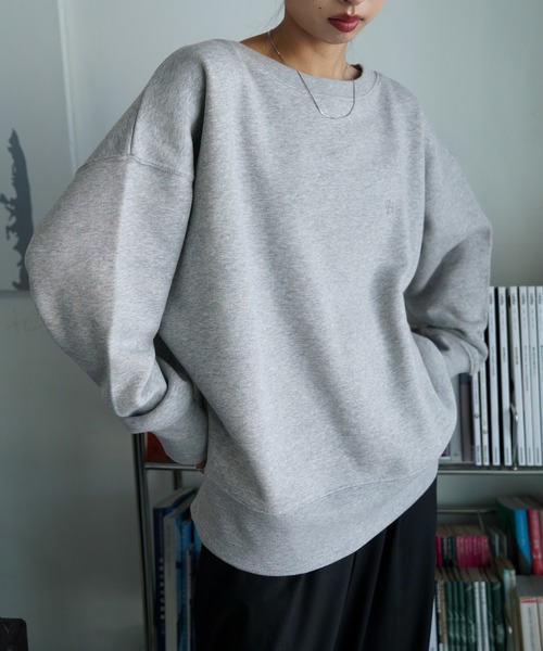 トレーナー スウェット ボートネックカラフル刺繍スウェット