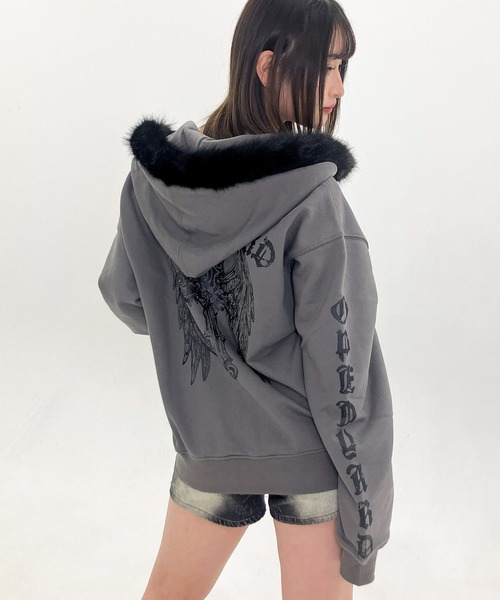 OY（オーワイ） パーカー 「OY/オーワイ」GOTHIC CROSS FAUX FUR