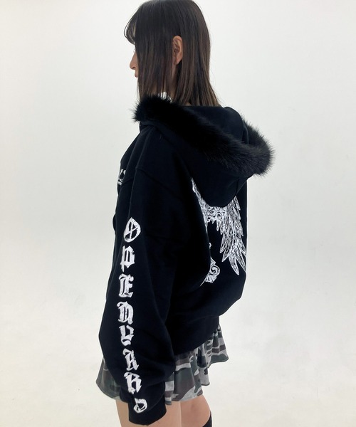 OY（オーワイ） パーカー 「OY/オーワイ」GOTHIC CROSS FAUX FUR